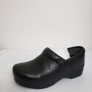 Dansko Women Filigre Black Leather Clogs Nurse Profesional Shoes